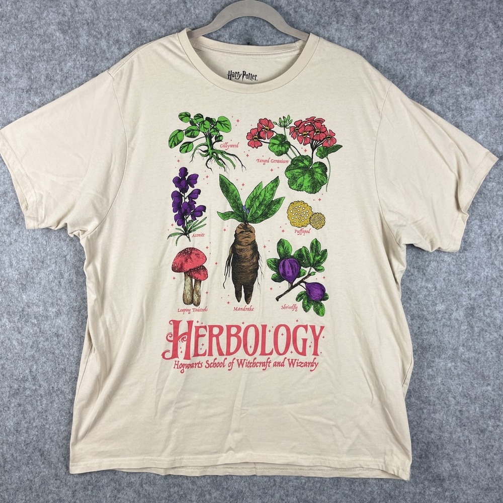 Harry Potter Herbology Hogwarts Graphic T Shirt Mens 2XL XXL Graphic Tee